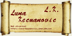 Luna Kecmanović vizit kartica